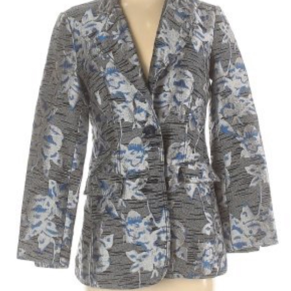Derek Lam blazer with blue, black and metallic